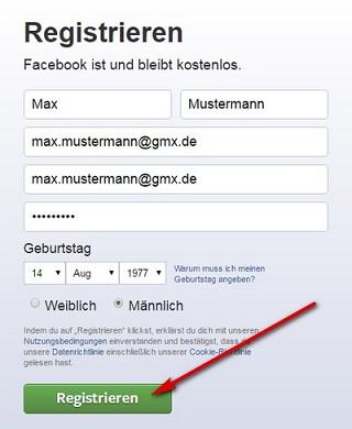 Create Facebook account (Step 4)