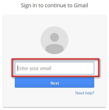 Gmail login: Enter Google Mail address