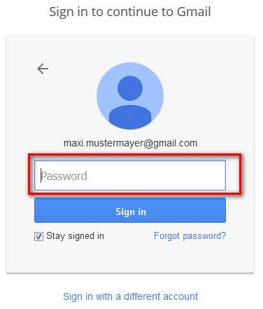 Gmail Login: Enter Google password
